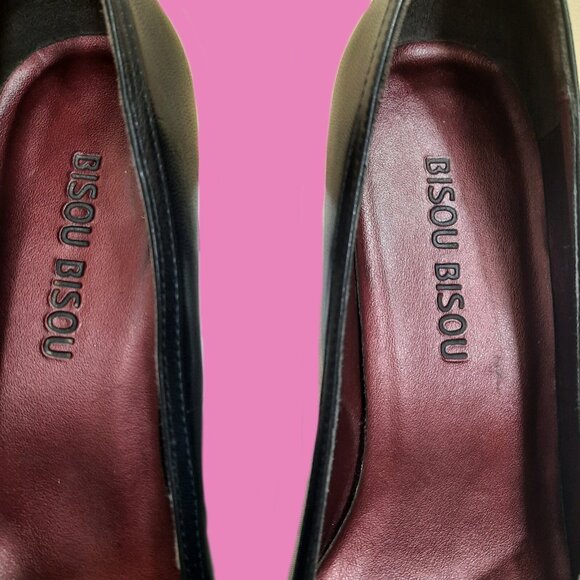 Vintage 90s Bisou Bisou Heels Black Leather Mary Jane Square Toe Shoes US 7 - Picture 12 of 12